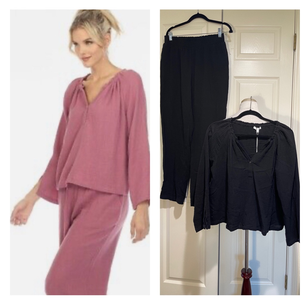 Nwt! Johnny Was Calme Relaxed Fit Pant And Relaxed Fit Split Neck Top